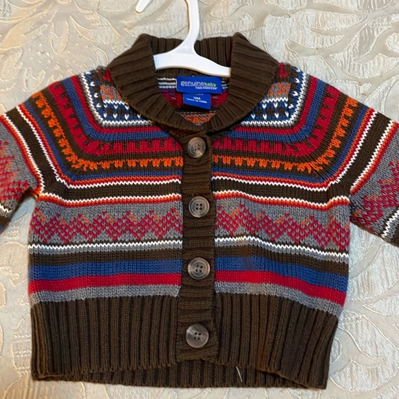 Genuine baby from OshKosh Newborn SZ 3M 100% Cotton Button Up Knit Sweater NWT - Picture 2 of 10